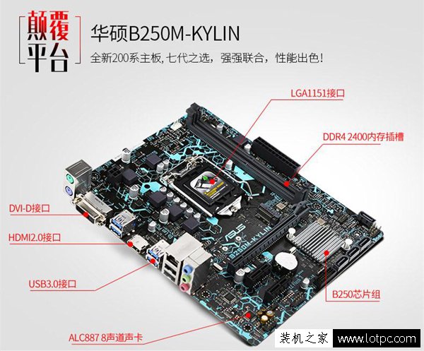 由电商提供的b250m-kylin(麒麟)图片麒麟是这四款b250m主板中最为